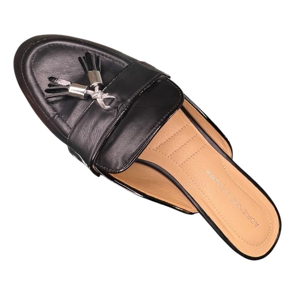 Adrienne Vittadini Black Tassel Mule Loafers 10M Office Chic - Picture 10 of 10